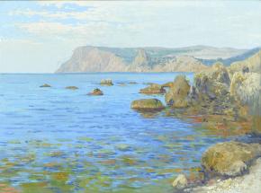 Simon Kozhin. Morning. Cape of Kurono. Balaklava. Crimea. 2012. Canvas on cardboard, oil. 30 x 40 cm.