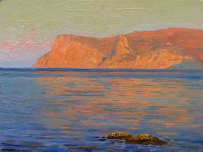Simon Kozhin. Morning. Daybreak. The Cape Kuron.  2012. Oil on canvas on cardboard. 18 x 24 cm.