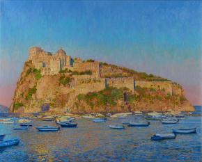 Simon Kozhin. Evening. The Aragonese castle. Ischia. Italy. 2013. Oil on canvas. 60 x 75 cm.