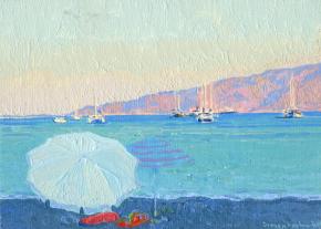 Simon Kozhin. Evening. Marmaris. Turkey. 2014 Oil on canvas and painting on canvas. 13 x 18 cm.
