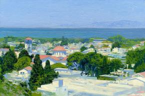 Simon Kozhin. View of the of Kremasti. Rhodes. Greece. 2014. Oil on canvas on cardboard. 20 x 30 cm.
