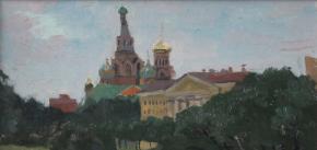 Simon Kozhin. View from the Field of Mars to the Church of the Savior on Blood