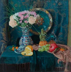 Simon Kozhin. Oriental still life with flowers and fruits