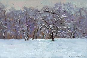 Simon Kozhin. Apple trees in the snow. Tsaritsyno. 