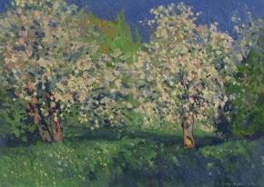 Simon Kozhin. Apple trees in Tsaritsyno. Bloom.
