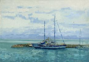 Simon Kozhin. Yachts at the pier