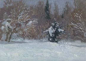 Simon Kozhin. Christmas tree in the snow. Podolsk