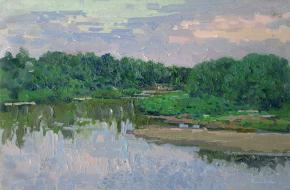 Simon Kozhin. Sunset on the Luh river.