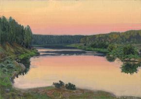 Simon Kozhin. Sunset on the Volga