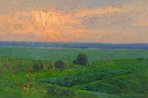 Simon Kozhin. Sunset in the fields.