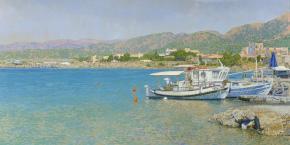 Simon Kozhin. Malia Bay. Crete. 2012. Oil on canvas, 60 x 120 cm.